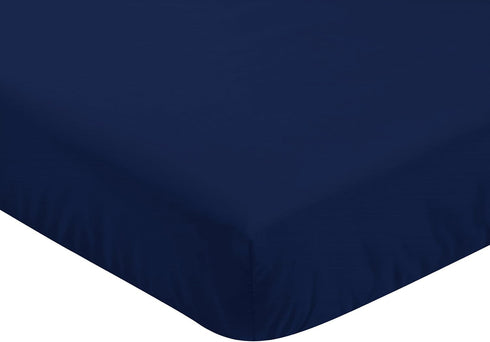Navy Blue Fitted Crib Sheet for Baby's Comfort