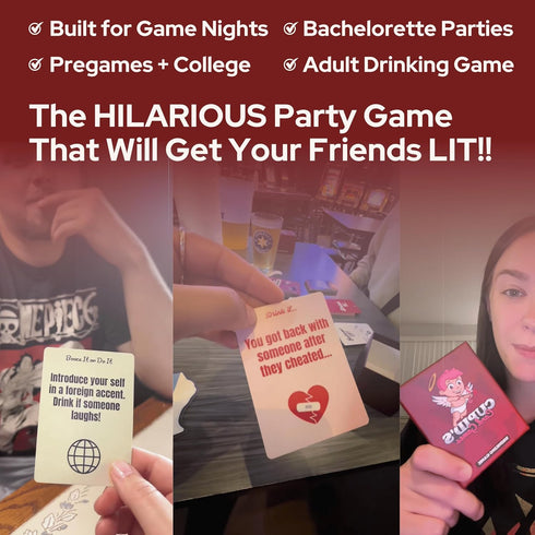 120 Cupid's Card Games Party Game - Drinking Game for Adults - Perfect for Game Nights, Friends, College & Bachelorette