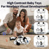 Car Seat Toys for Babies 0-6 Months, Hanging Rattle Toys for Crib Mobile, Black and White High Contrast Stroller Toys
