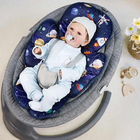 2 SWESEN Infant Car Seat Insert with Strap Pads, Super Soft Carseat Head and Body Support for Baby Boys and Girls