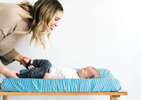 Premium Knit Changing Pad Cover by Copper Pearl - Soft Stylish Universal Fit for All Standard Diaper Pads, Milo