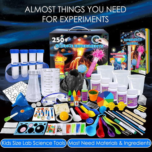 250+ Set, UNGLINGA Science Experiments Kits for Kids, Boys Girls Toys Birthday Gifts Ideas, Chemistry S.T.E.M