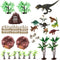 30 Piece Dinosaurs Toys Set, Plastic Figures, Realistic Dinosaurs, Trees & Rocks, Kids Toys Set for Boys & Girls