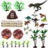 30 Piece Dinosaurs Toys Set, Plastic Figures, Realistic Dinosaurs, Trees & Rocks, Kids Toys Set for Boys & Girls
