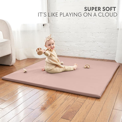 Stylish Vegan Leather Baby Play Mat - Soft, Easy to Clean Floor Mat Creates A Safe Play Area for Your Baby - The