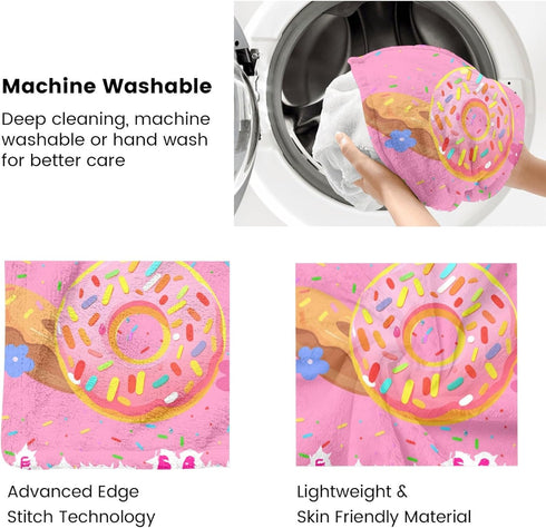 YouBaiVS 1 Baby Blanket for Boys Girls Soft Plush Receiving for Newborns - Donut Style