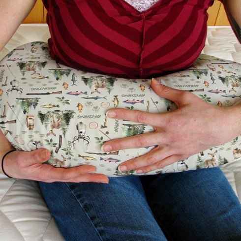 Fishing Hunting Baby Nursing Pillow Covers for Boy Girl Bass Fish Deer Paws Green Trees Nursery Pillowcase