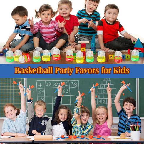 Honoson 48 Pcs Basketball Party Favors - 24 Mini Basketball Games & 24 Sports Pens for Desktop Decorations