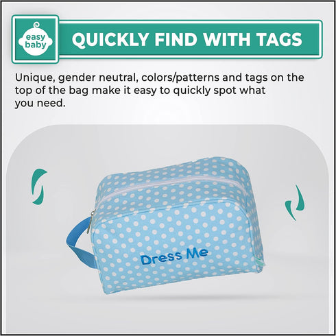 (8 Pack Packing Easy Baby - Diaper, Bottle, and Supplies - Organizer Pouches and Changing Pad - Change, Feed, Dress