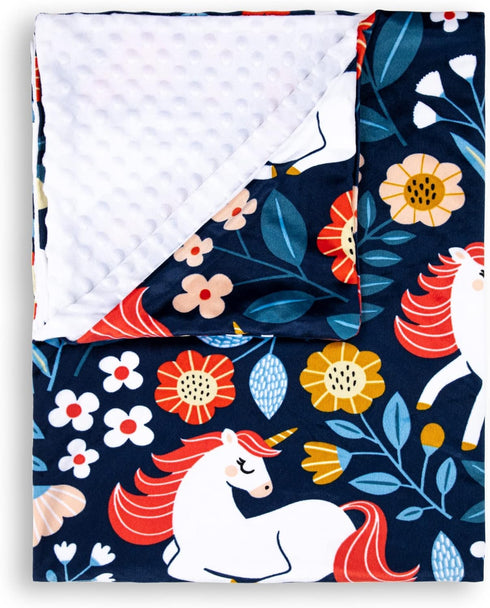 Soft Plush Hooded Baby Blankets for Boys and Girls, Double Layer Dotted Backing, Minky Unisex Toddler Blanket