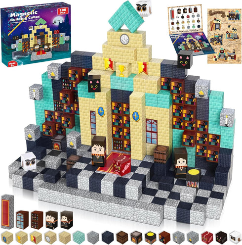 Goody King Magnetic Blocks, 100PCS Building Blocks for Kids Ages 3-10, STEM Montessori Stacking Toy, Christmas Gift