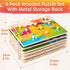 1-3, 6XSET 2-4 2 3 SYNARRY Wooden Puzzles for Toddlers Puzzles for Toddlers with Rack, Learning Alphabet Number Animal