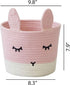 Cute Pink Bunny Toy & Storage Basket - Perfect for Nursery Decor
