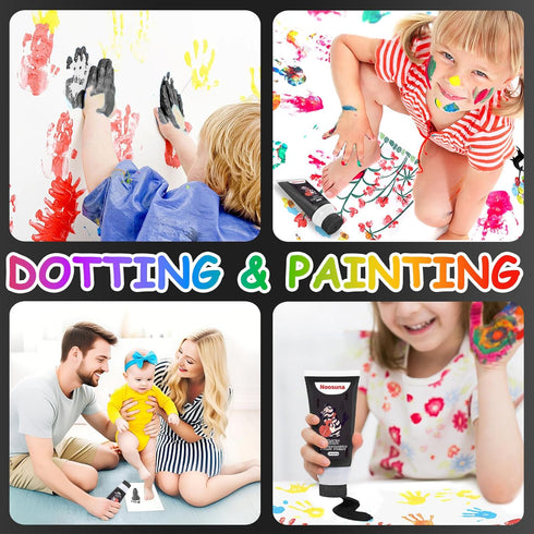 Noosuna 1.69 oz Baby Hand and Footprint Ink with Sponge Head, Baby Safe Paint, fl Non-Toxic and Washable, Dog Safe