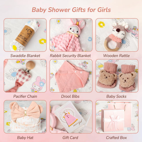 10 Set Strawberry Fairy PCS Baby Gift for Girls, Newborn Essentials Stuff Baby Girl Gifts, Baby Girl Gift Basket