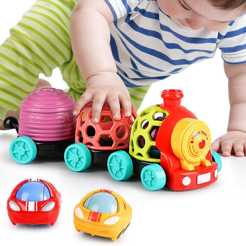 iPlay, iLearn Baby Toy Train, Infant Soft Cars for 6-12 Month Boy,