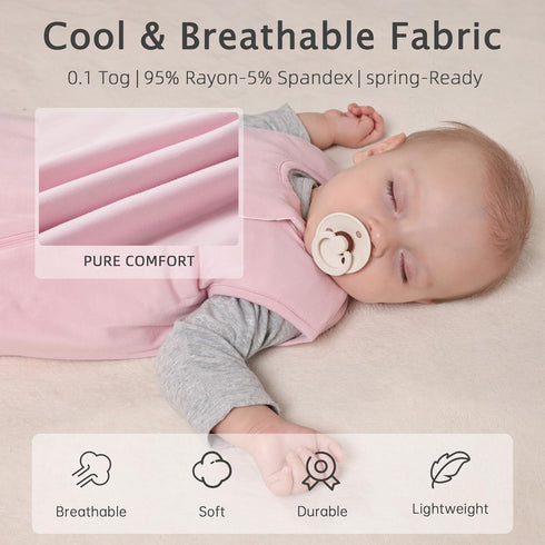 HEDSYOUHH 6-18 1.0 2-Way Sleep Sack for Months Baby, TOG for Spring and Autumn, Wearable Blanket, Bamboo Rayon, Zipper