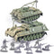 Army Tank and Army Men Toys Playset, 2pc 1:72 US Tank Models & 10pc Toy Soldiers for Boys