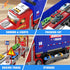 3, 4, 5, 6, 7, 8 6 Carrier Truck Race Track Toys, Truck Toys for Years Old Kids, Foldable Transport Truck Toys Car