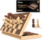 Chess Armory 15 Inch Magnetic Wooden Chess Set, Board Game for Adults & Kids with Extra Queen Pieces & Storage Box