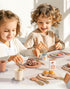 Set, 29PCS ROBOTIME Play Kitchen Dishes Wooden Toddler Plates and Dishes for Boys Girls Gifts
