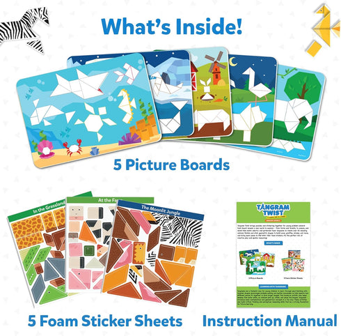 150+ 4, 5, 6, 7 Skillmatics Tangram Sticker Puzzles - Educational Art & Craft Activity with Foam Tangram Stickers