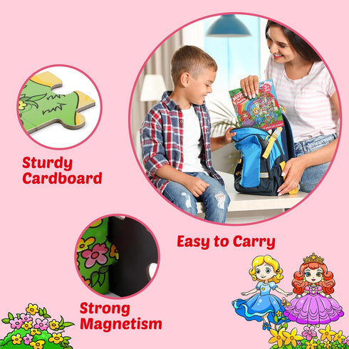 Magnetic Puzzles for Toddlers 3-5, 36 Pieces Travel Games for Kids, Airplane Car Road Trip Activities for 3-6 Year Olds