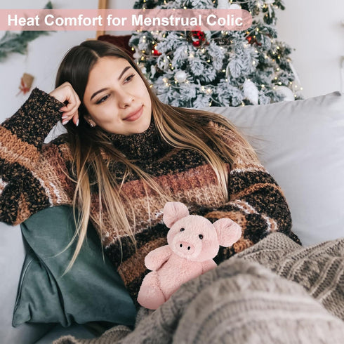 SuzziPals Heatable & Coolable Pig Stuffed Animal, Microwavable Heating Pad for Soothing Warmth & Relaxation, Lavender