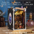 Reenovan 3D Book Nook Kit, DIY Dollhouse Miniature House with LED Bookshelf Decor Home Decor, Wooden Puzzle Craft