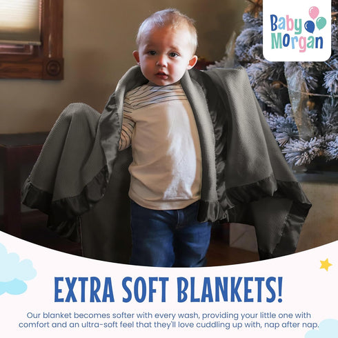 Cozy 36" 50" Blankets Thermal Waffle Baby Blanket Crib Bedding - Soft Warm Infant Thermal Cover for Nursery Stroller
