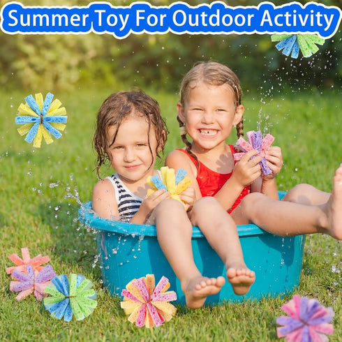 Blueweenly 60 Summer Pcs Reusable Water Balls for Outdoor Water Sponges Kids Games Toys Soft Quick Soak Pool Fight Toys