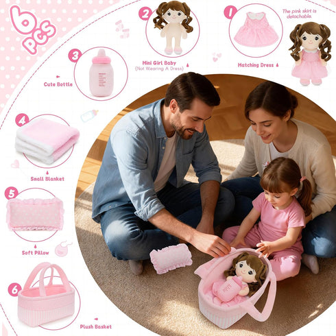 Playset Set,Babies Set,Baby Tezituor Baby Doll with Carrier Bassinet Bed,Baby Doll Accessories with Dolls, Portable