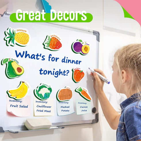 35 PCS Fruit & Vegetable Magnets, Adorable Magnetic Fruits Veggies Thick Foam Fridge Magnets Cute Educational Learning