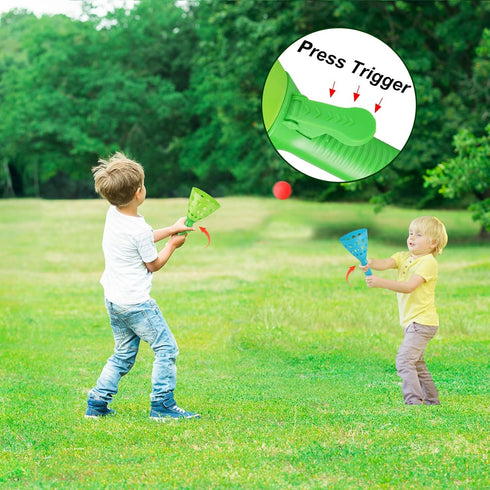 Duckura Outdoor Indoor Game Activities for Kids, Pop-Pass-Catch Ball Game with 4 Baskets and 24 Balls, Summer Beach Toys