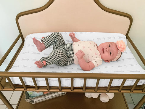 BaeBae Goods 4 Pack Premium Baby Changing Pad Covers Boy or Girl Changing Pad Cover Pure Jersey Machine Washable Grey