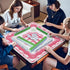 Gedgan 32.4x32.4 Inch Mahjong Mat - Elegant Bow & Lace Trim Design, Non-Slip Noise Reduction Rubber Base, Soft Pink