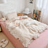 59X79'', 2-Layer AOJIM Kids Muslin Duvet Cover with Forest Themed Patterns, Pure Cotton Toddler Comforter Cover Ruffled