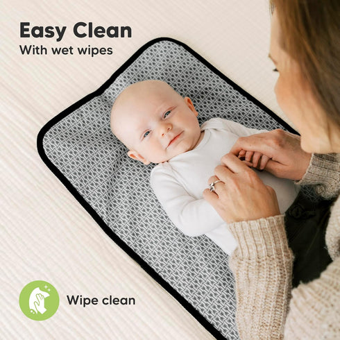 25x13 KeaBabies Portable Diaper Changing Pad, Easy Wipe Clean - Foldable Waterproof Baby Changing Mat for Diaper Bag