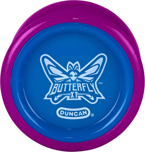 Duncan Toys Butterfly XT Yo-Yo with String, Ball Bearing Axle and Plastic Body, String Trick Yo-Yo, Purple with Blue Cap