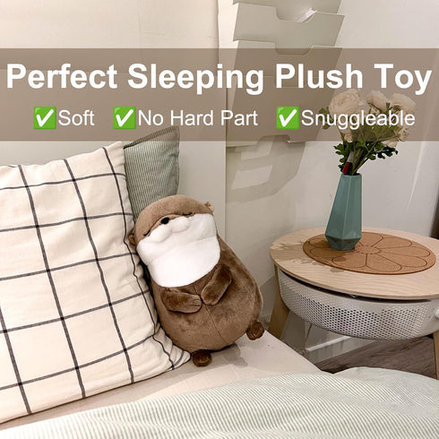 12 inches WEIGEDU Otter Stuffed Animals Sleeping Plush Toys with Embroidered Eyes for Boy Girl Kids Birthday Christmas