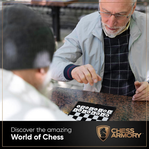 Pocket Chess Set by Chess Armory - Portable Mini Chess Set for Adults and Youth, Mini Chess Board for Unforgettable