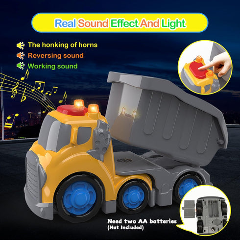 7.6" 2-4, Set 18M+, 2, 3, 4, P&C Toddler Construction Dump Truck Toys for Ages Beach Sand Outdoor Toys Dump Truck