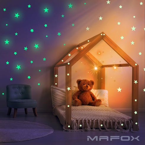 Glow in The Dark Stars for Ceiling or Wall – Glowing Wall Decals Stickers Room Decor Kit for Kids Bedroom Decoration