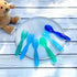 Youngever 18 Pcs Plastic Toddler Utensils, Large Size Kids Forks and Spoons, Set of 9 in Coastal Colors