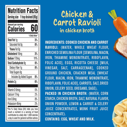 Gerber Pick-ups Chicken & Carrot Ravioli in Chicken Broth - 6 Ounce (Pack of 8)