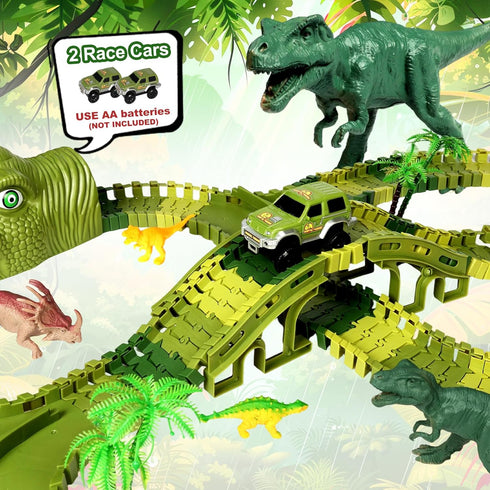 great dachong 266 3-5 2 Set, 3 4 5 6 7 Dinosaur Track Toys, PCS Dinosaur Toys for Kids Create A Dinosaur World Road