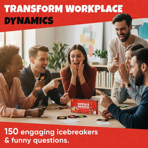 150 3-in-1 Team Building Card Game with Icebreakers and Funny Questions | Funny Office Game and Conversation Starter |