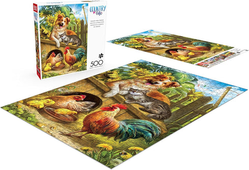 Buffalo Games - Nadia Strelkina - 500 Piece Jigsaw Puzzle for Adults - Summer Farm Friends - Perfect for Game Nights