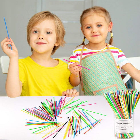 Pick Up Sticks - 240 Pieces Classic Retro Toys with 1 Black Bag for Family Fun Game Present