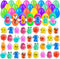 32 Pack Prefilled Easter Eggs with Squishy Toys Inside Bright Colorful Filled